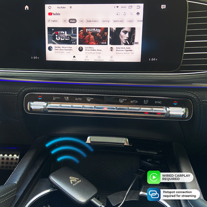 Wireless CarPlay and Android Auto AI Box – Supports Netflix, YouTube