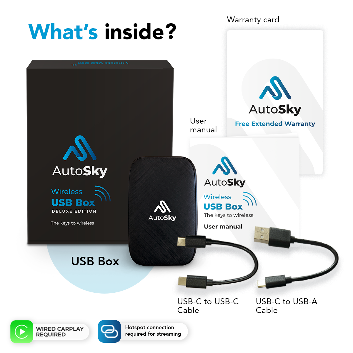 Wireless CarPlay and Android Auto AI Box – Supports Netflix, YouTube